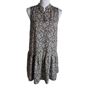 Ro&De Anthropologie Paisley Floral Print Dress Size Medium Drop Waist Ruffle Hem